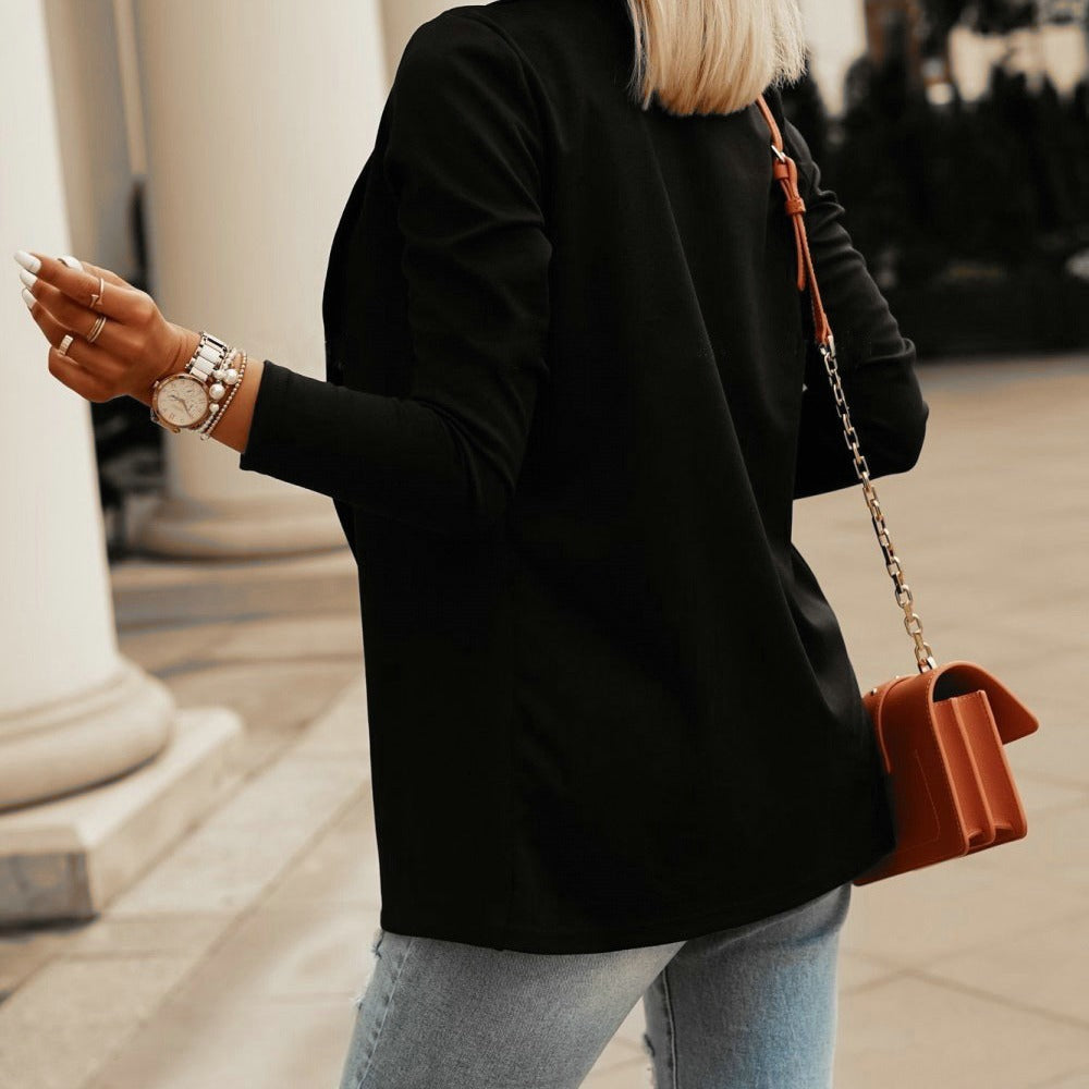 New Women's Business Blazers Spring Autumn All-match Female Jackets Slim Long-sleeve Casual Solid Blazer Women Clothes Top - One For All