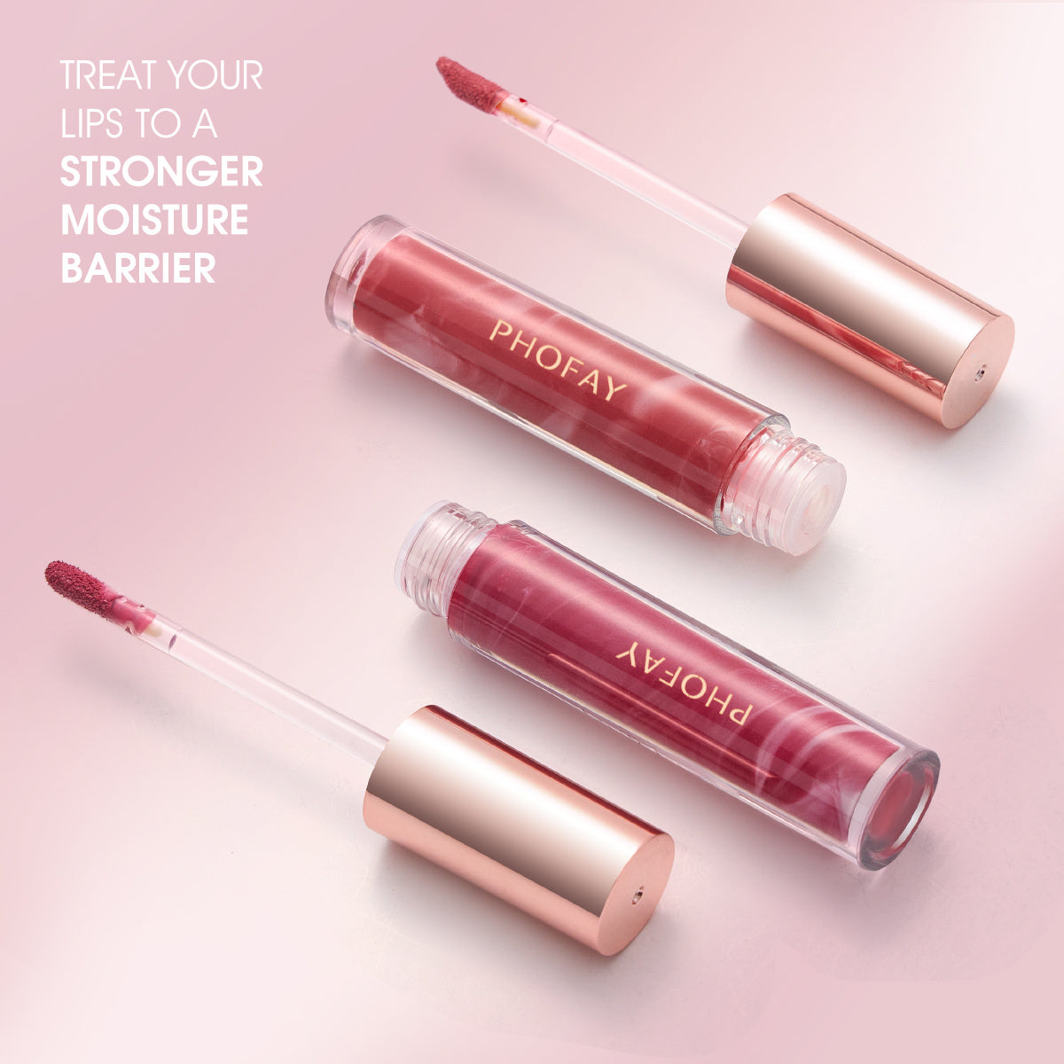 PHOFAY Rose Blooming Hydrating Lip Gloss Lipstick - One For All