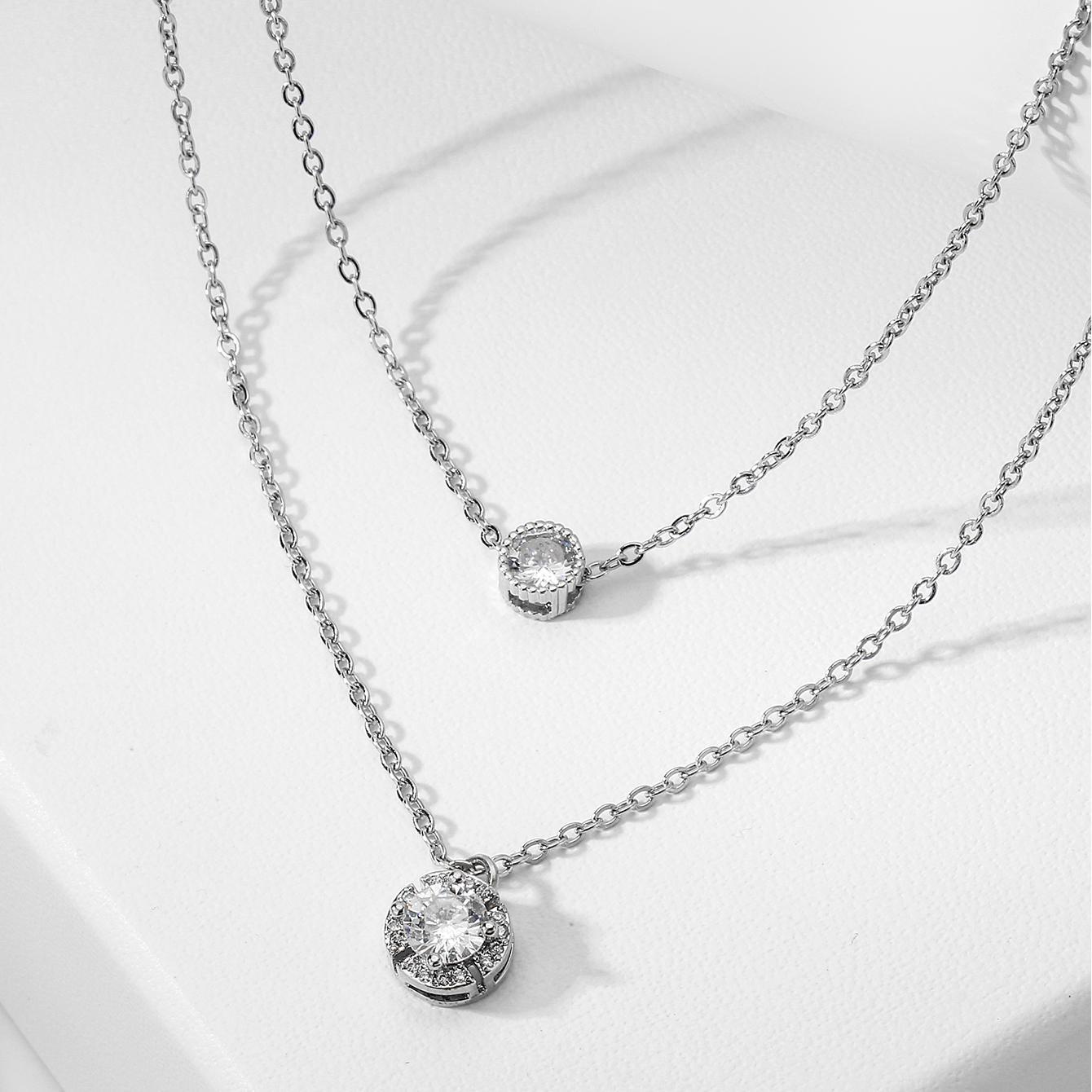 Simple Zircon Layered Necklace - One For All