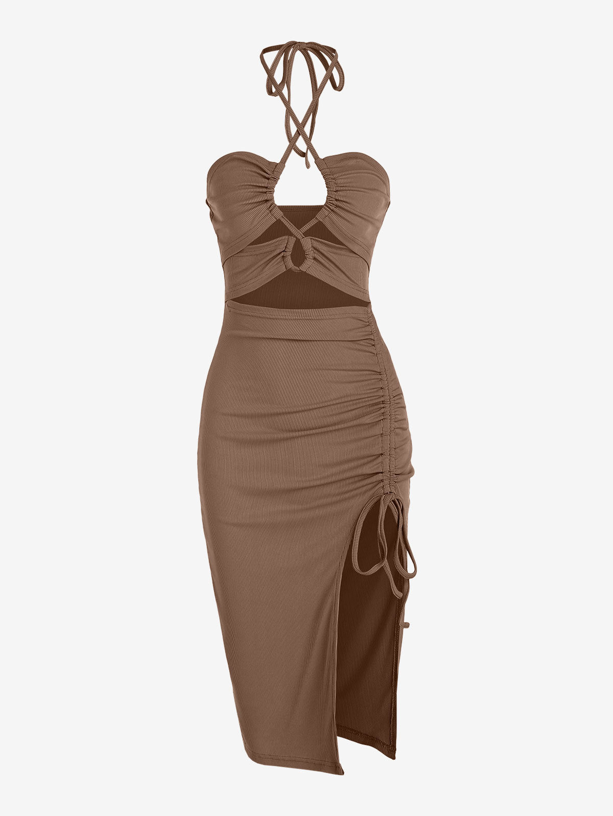 Chic Halter Neck Midi Dress - One For All