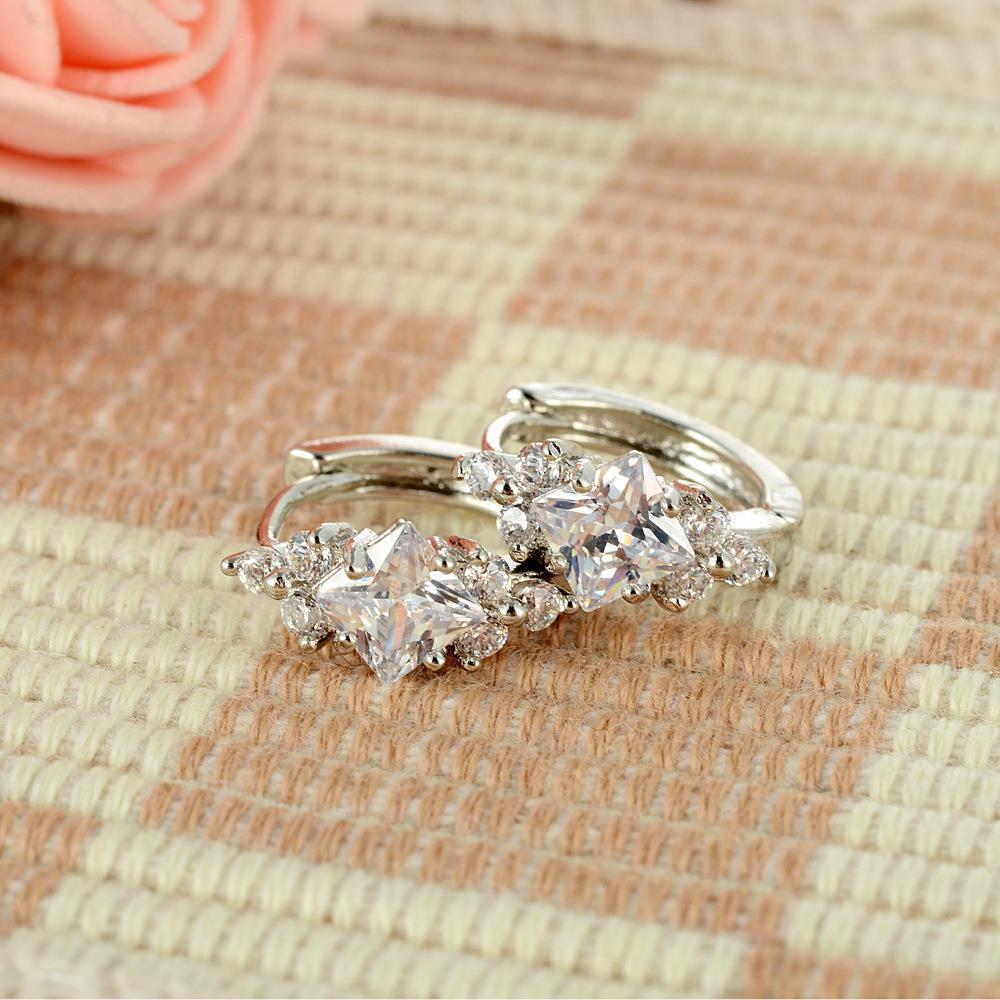 DiamondGlow Square Zircon Earrings - One For All