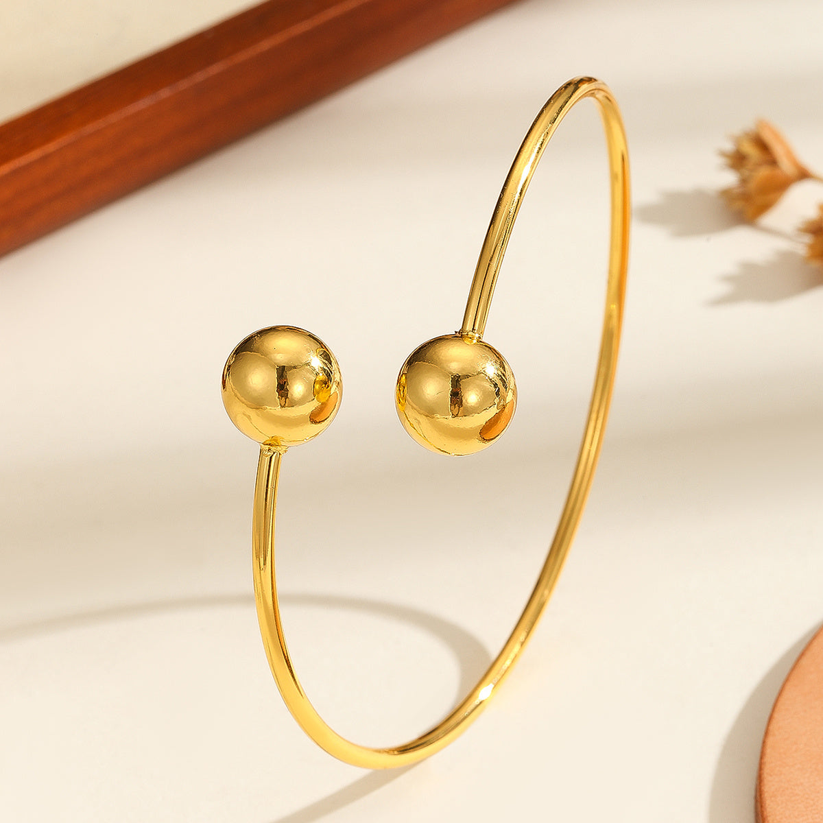 Chic Double-Head Bead Copper Bracelet - One For All