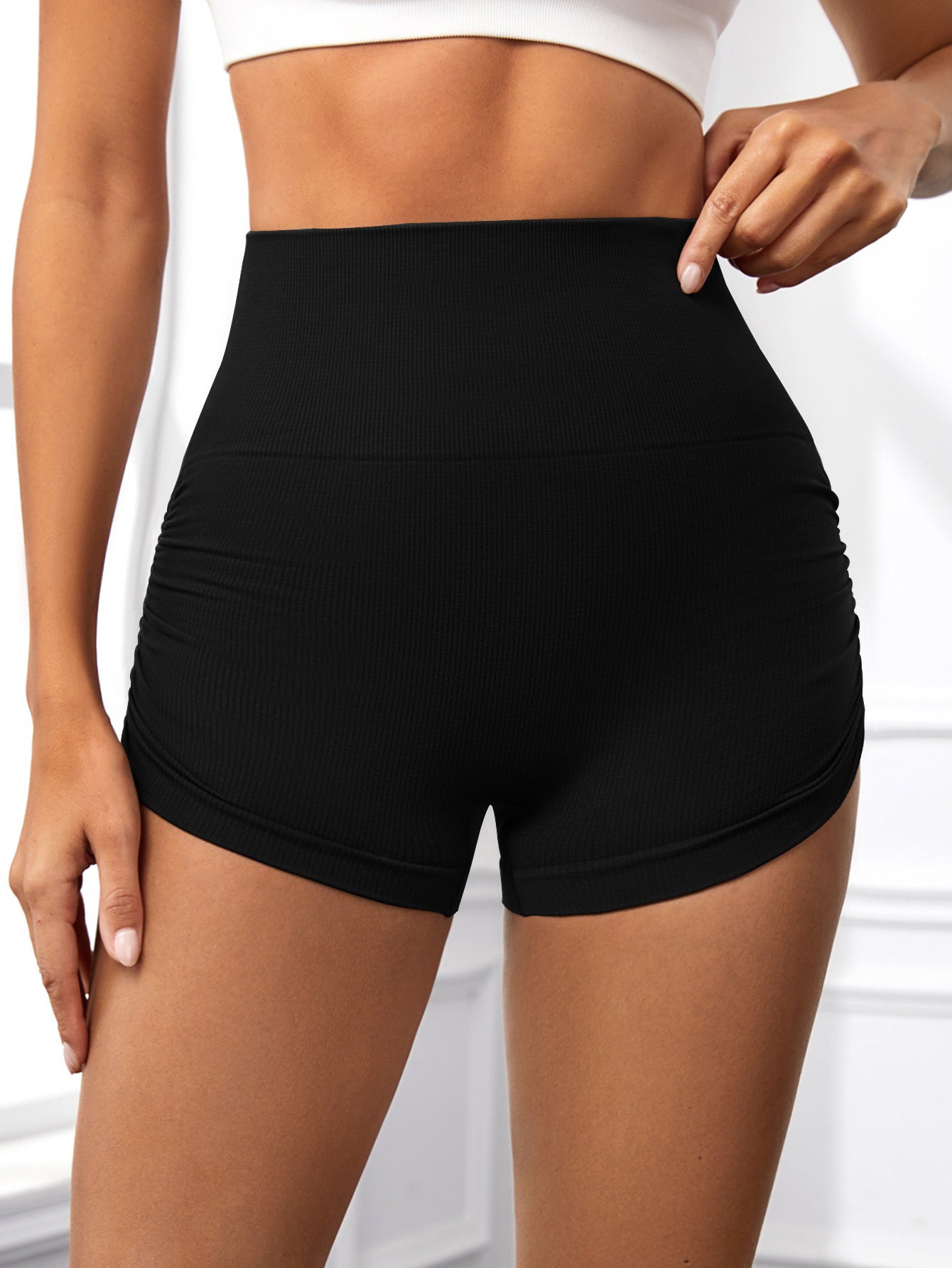 Seamless Booty Lifting Yoga Shorts for Women – High Waisted Biker Style - One For All
