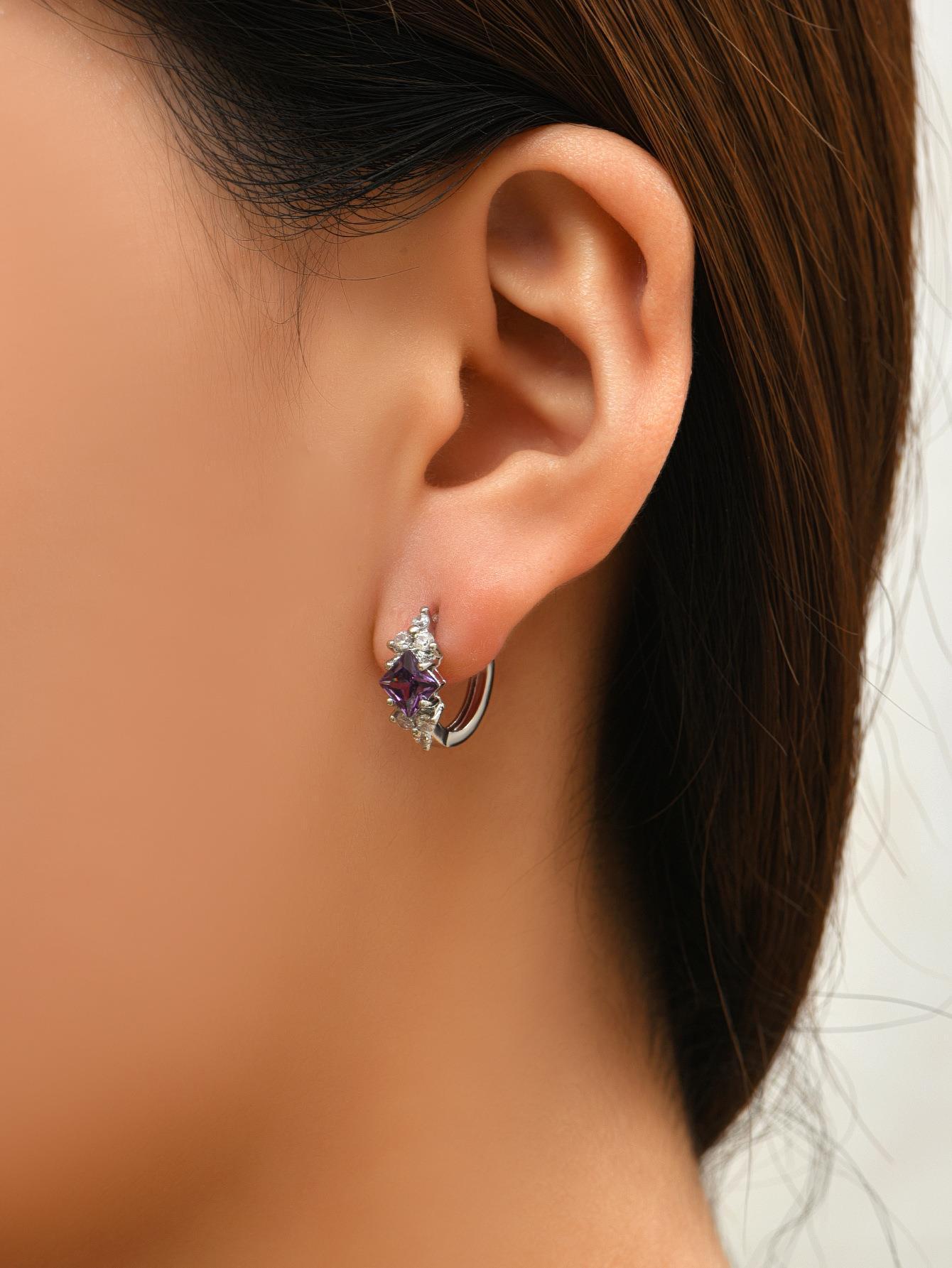 DiamondGlow Square Zircon Earrings - One For All