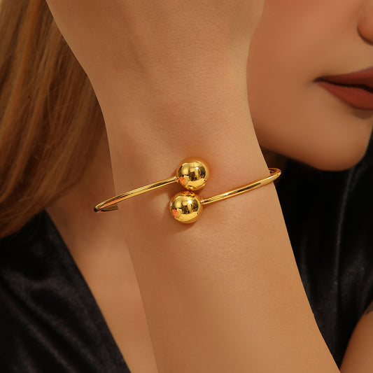 Chic Double-Head Bead Copper Bracelet - One For All