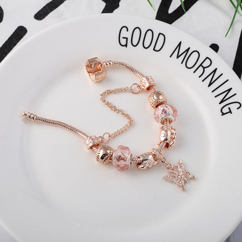 💖 GeoLuxe Rose Gold Love Bracelet – Elegant Geometric Design for Women - One For All
