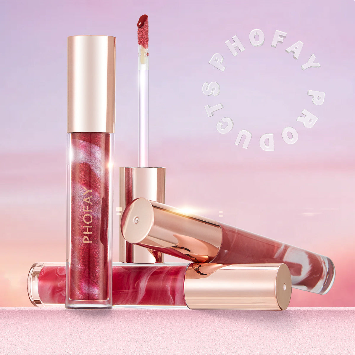 PHOFAY Rose Blooming Hydrating Lip Gloss Lipstick - One For All