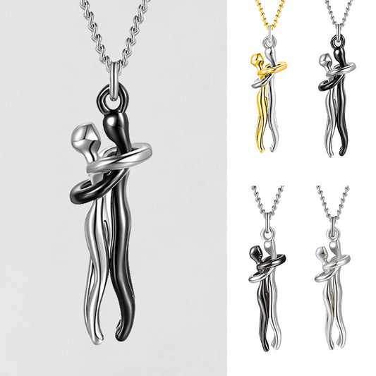 🤍 EmbraceYou™ Love Hug Necklace – Unisex Clavicle Chain | Couple Jewelry | Valentine’s Gift 💑 - One For All