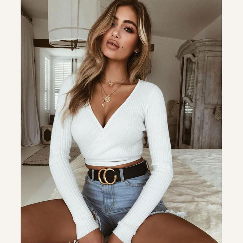 V-Neck Slim Fit Crop Top - One For All