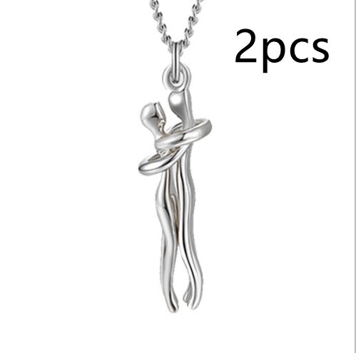 🤍 EmbraceYou™ Love Hug Necklace – Unisex Clavicle Chain | Couple Jewelry | Valentine’s Gift 💑 - One For All