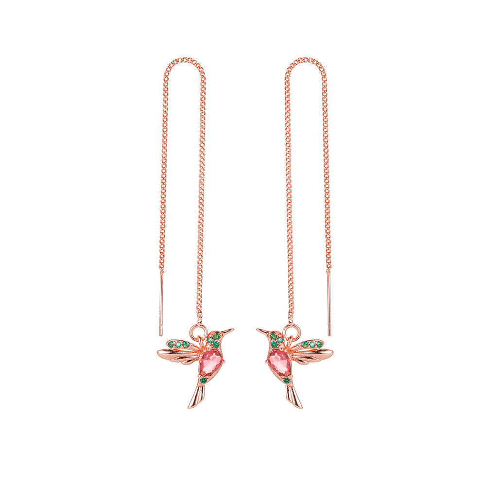 ✨ GraceWing Drop Earrings – Hummingbird & Tassel Design 🤍 - One For All