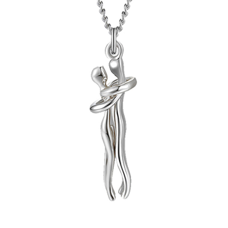 🤍 EmbraceYou™ Love Hug Necklace – Unisex Clavicle Chain | Couple Jewelry | Valentine’s Gift 💑 - One For All