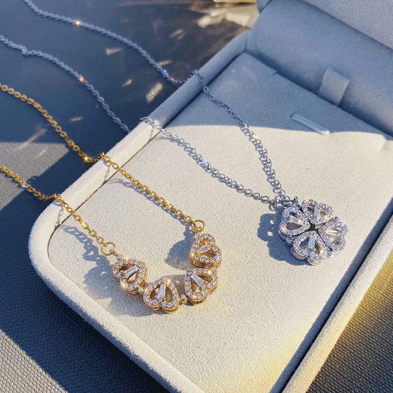 🌸 LuckyHeart™ Magnetic Clover Necklace 🍀 - One For All