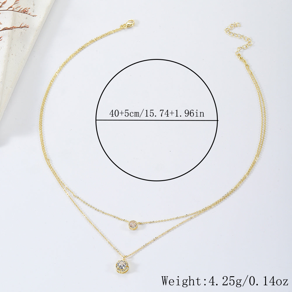 Simple Zircon Layered Necklace - One For All