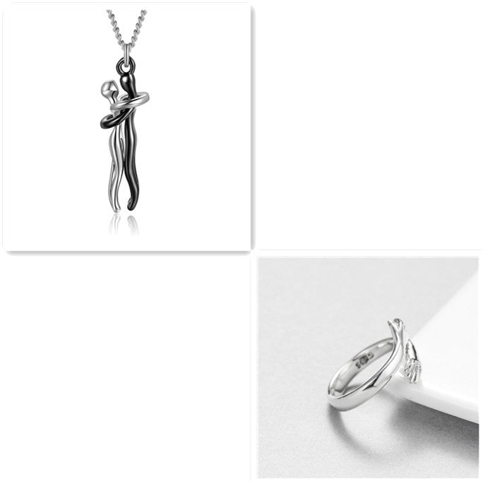 🤍 EmbraceYou™ Love Hug Necklace – Unisex Clavicle Chain | Couple Jewelry | Valentine’s Gift 💑 - One For All
