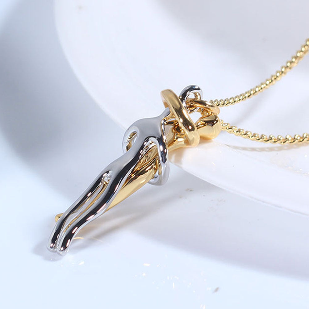 🤍 EmbraceYou™ Love Hug Necklace – Unisex Clavicle Chain | Couple Jewelry | Valentine’s Gift 💑 - One For All