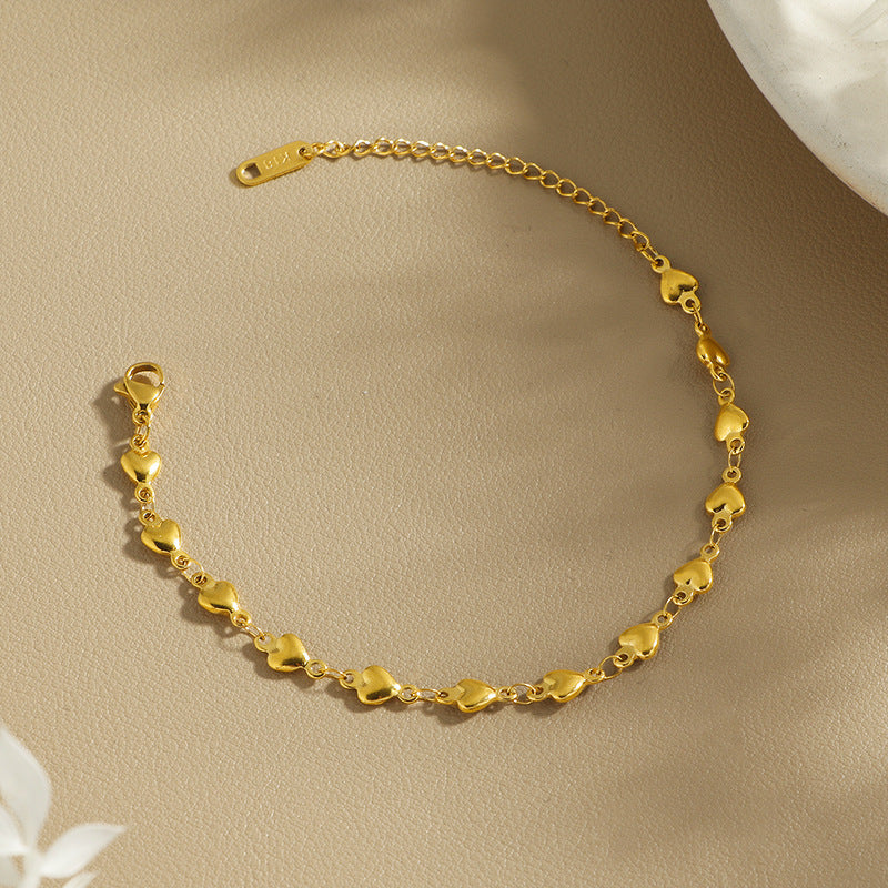 ✨ HeartGlow Chain Bracelet – Sleek Gold Finish 🌟 - One For All