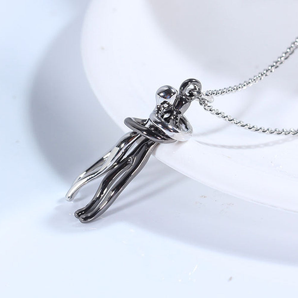 🤍 EmbraceYou™ Love Hug Necklace – Unisex Clavicle Chain | Couple Jewelry | Valentine’s Gift 💑 - One For All