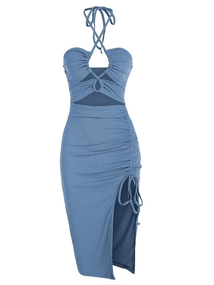 Chic Halter Neck Midi Dress - One For All
