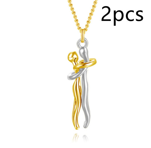 🤍 EmbraceYou™ Love Hug Necklace – Unisex Clavicle Chain | Couple Jewelry | Valentine’s Gift 💑 - One For All