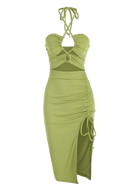 Chic Halter Neck Midi Dress - One For All