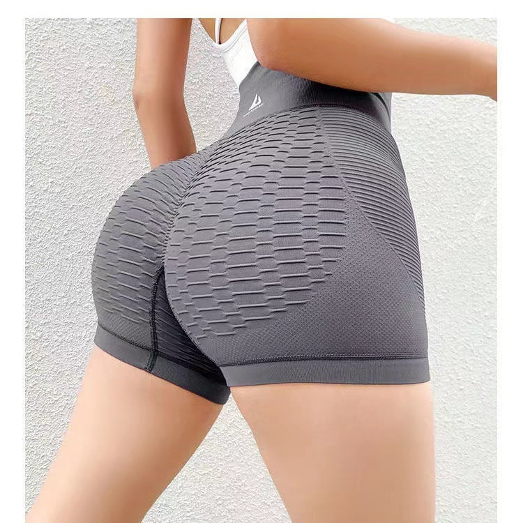 Grid Design Shorts Gym Yoga High Waist Fitness Sports Pants Women - One For All