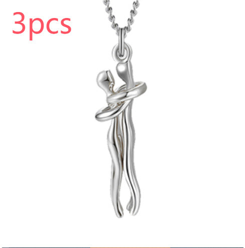 🤍 EmbraceYou™ Love Hug Necklace – Unisex Clavicle Chain | Couple Jewelry | Valentine’s Gift 💑 - One For All