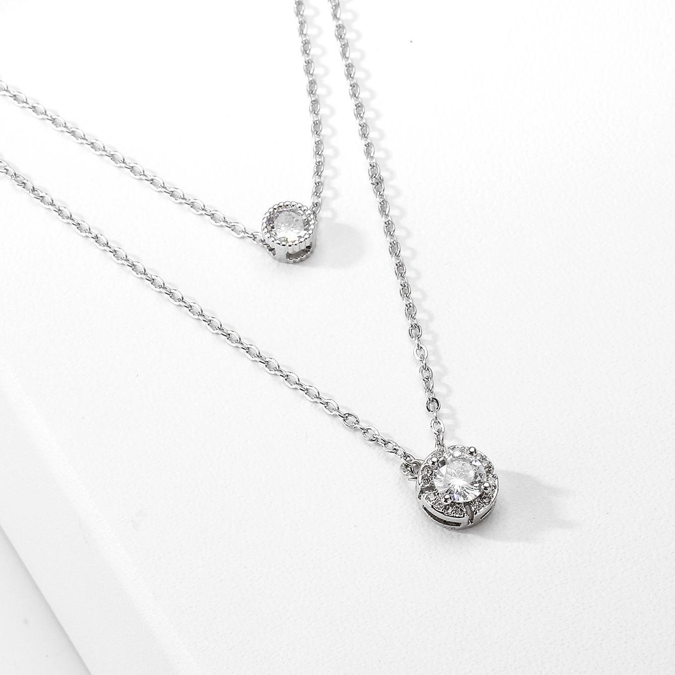 Simple Zircon Layered Necklace - One For All