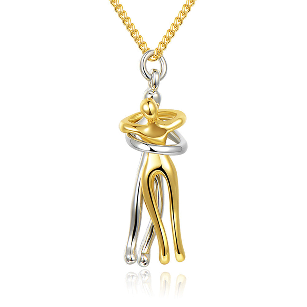 🤍 EmbraceYou™ Love Hug Necklace – Unisex Clavicle Chain | Couple Jewelry | Valentine’s Gift 💑 - One For All