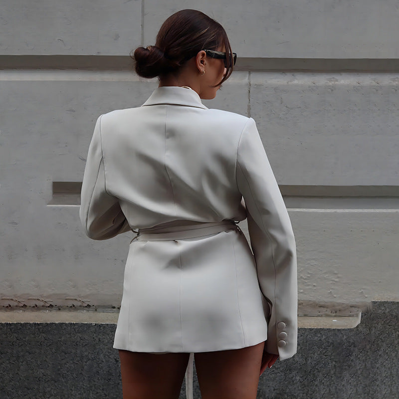 Sexy Long Sleeve Slim Fit Belt Stitching Blazers - One For All