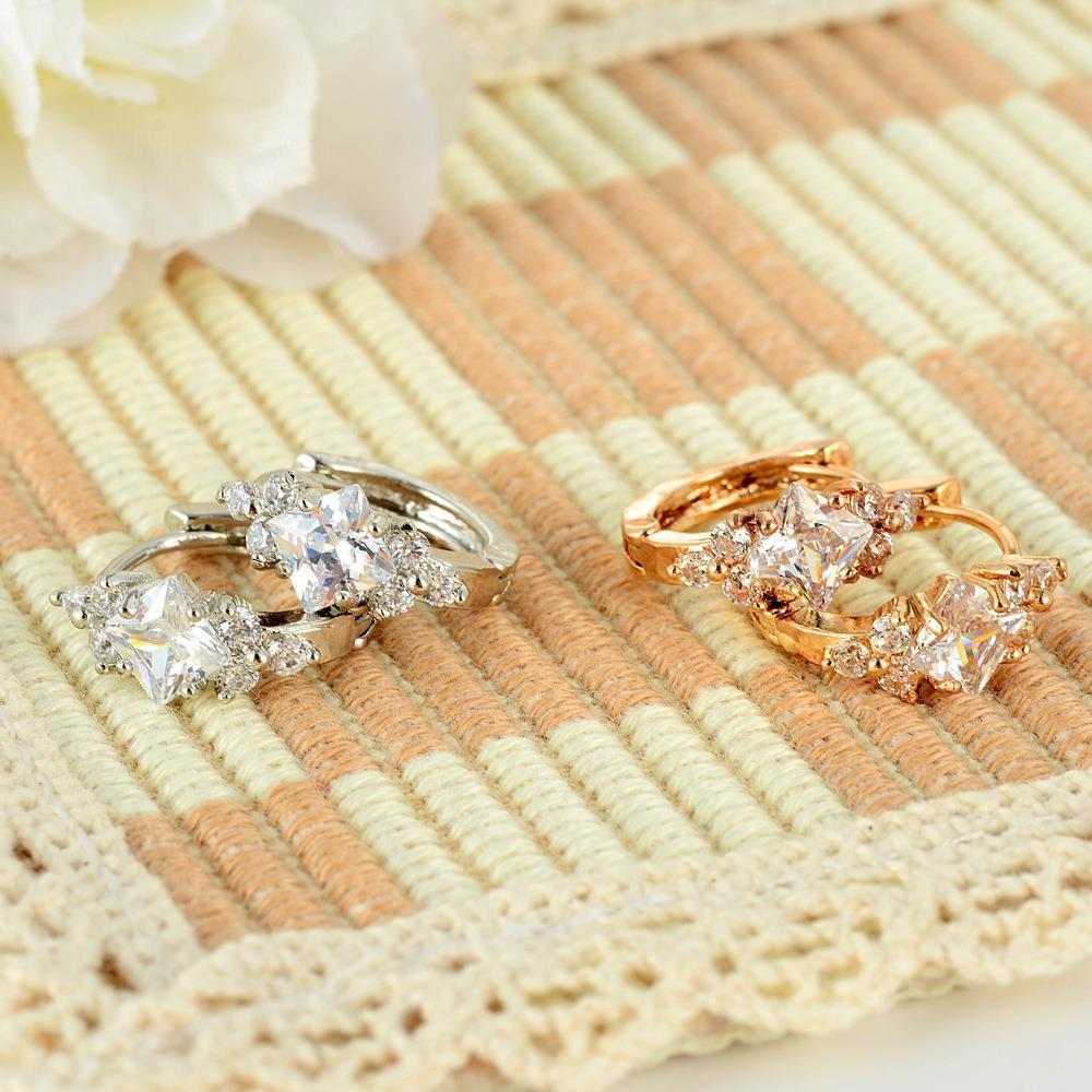 DiamondGlow Square Zircon Earrings - One For All