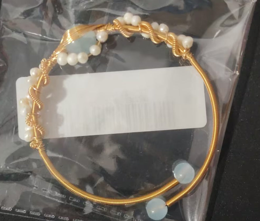 Pearl Bracelets For Women Gold Plating Pearl Bracelet Gold Wire Braided Vintage Style Bracelets Cuff Bracelets Fashion Bracelet - One For All