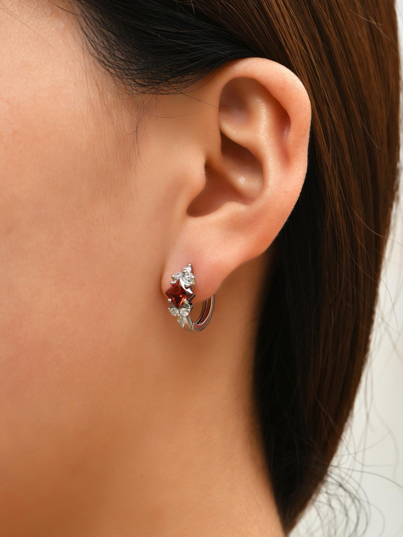 DiamondGlow Square Zircon Earrings - One For All