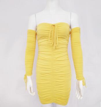 Bandage Dress Women Sexy Off Shoulder Long Sleeve Slim Elastic Bodycon Party Dresses Gowns - One For All