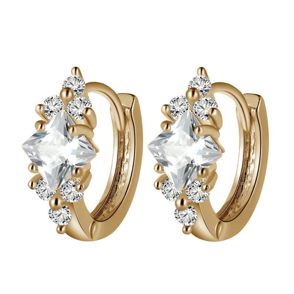DiamondGlow Square Zircon Earrings - One For All