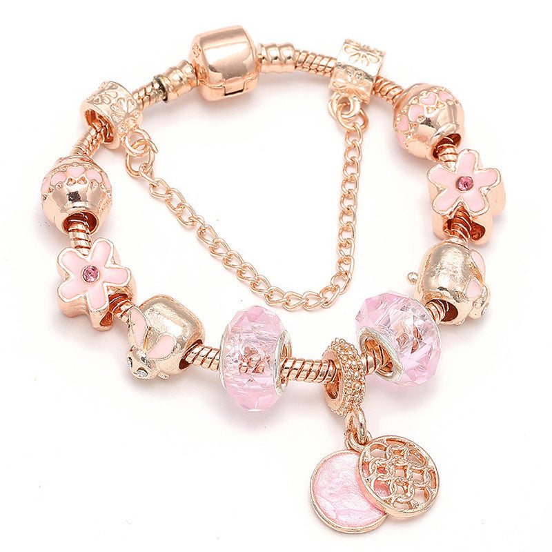 💖 GeoLuxe Rose Gold Love Bracelet – Elegant Geometric Design for Women - One For All