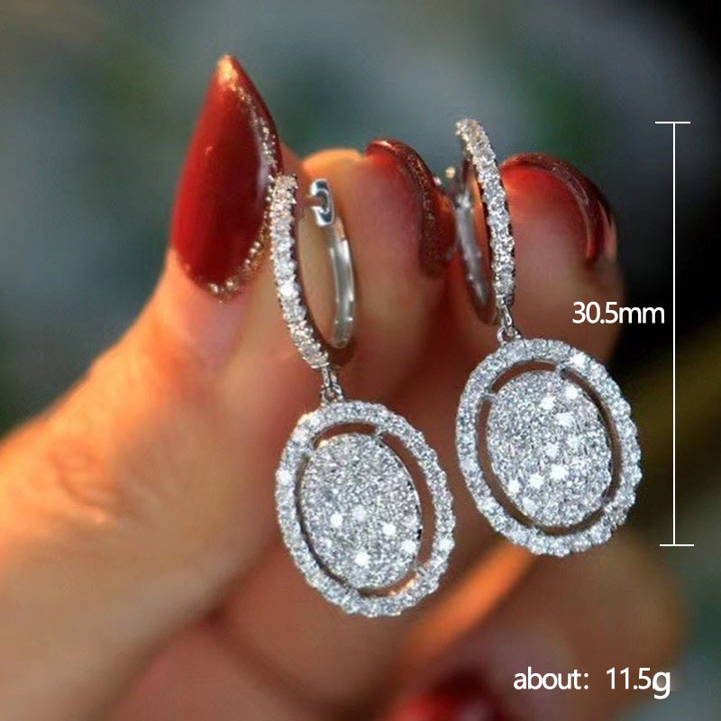 🤍 White Gold Oval Drop Earrings 💫 - One For All