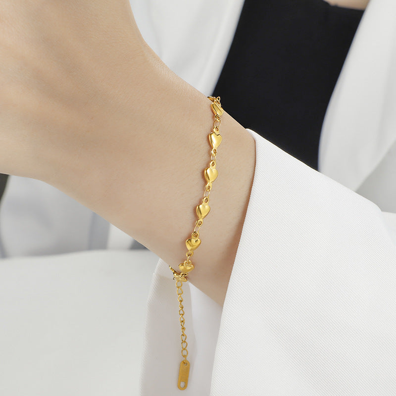 ✨ HeartGlow Chain Bracelet – Sleek Gold Finish 🌟 - One For All