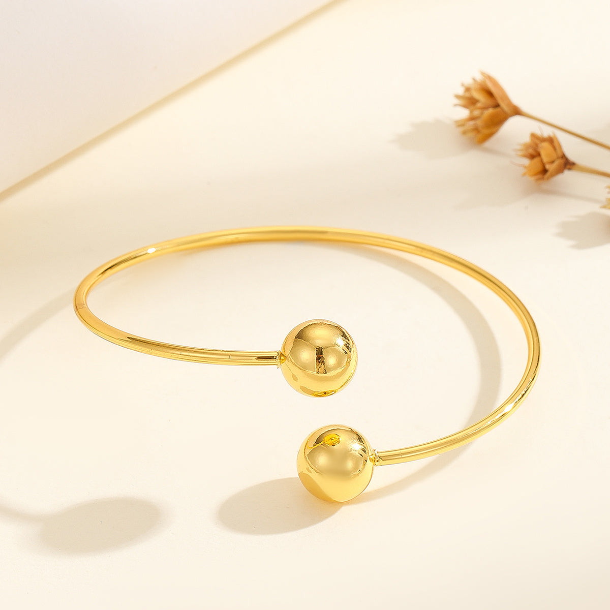 Chic Double-Head Bead Copper Bracelet - One For All