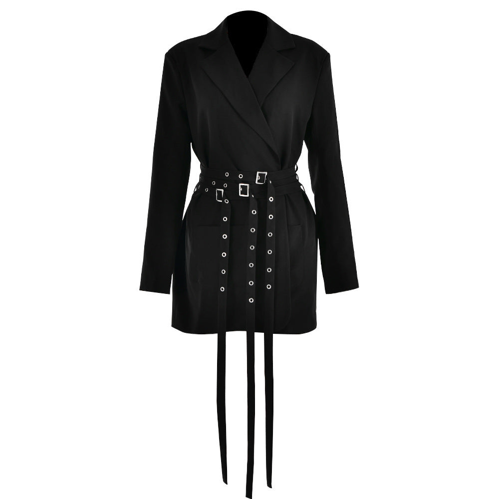 Sexy Long Sleeve Slim Fit Belt Stitching Blazers - One For All