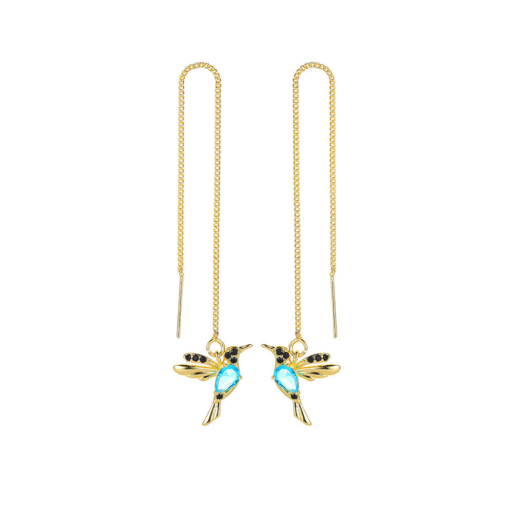✨ GraceWing Drop Earrings – Hummingbird & Tassel Design 🤍 - One For All