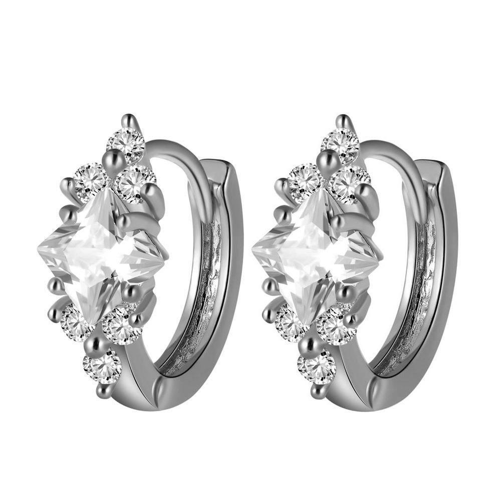 DiamondGlow Square Zircon Earrings - One For All
