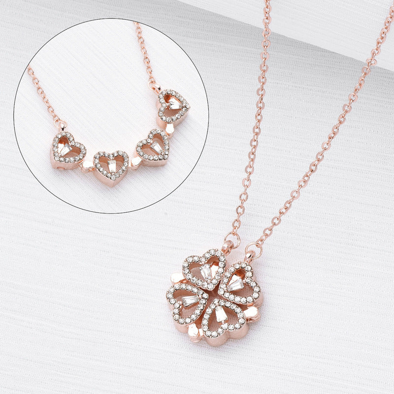 🌸 LuckyHeart™ Magnetic Clover Necklace 🍀 - One For All
