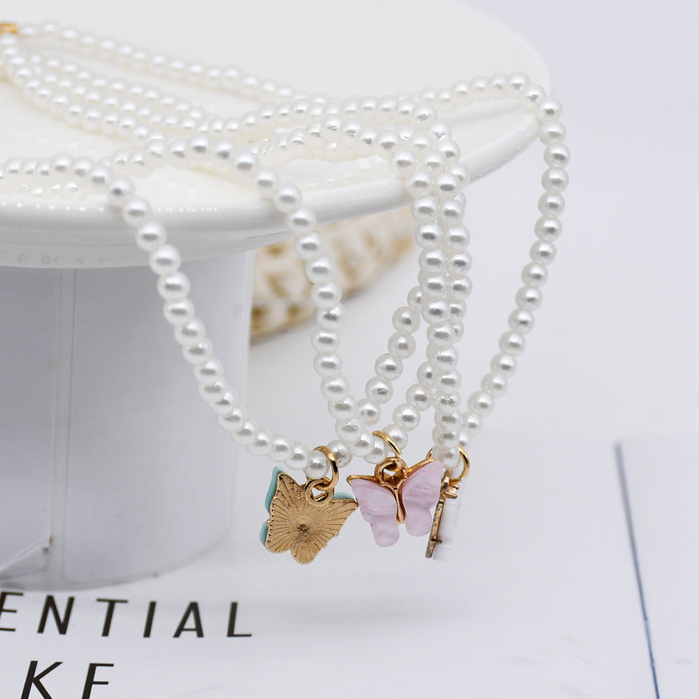 🦋 PearlGrace Butterfly Choker Necklace – Elegant White Pearl Wedding Jewelry - One For All