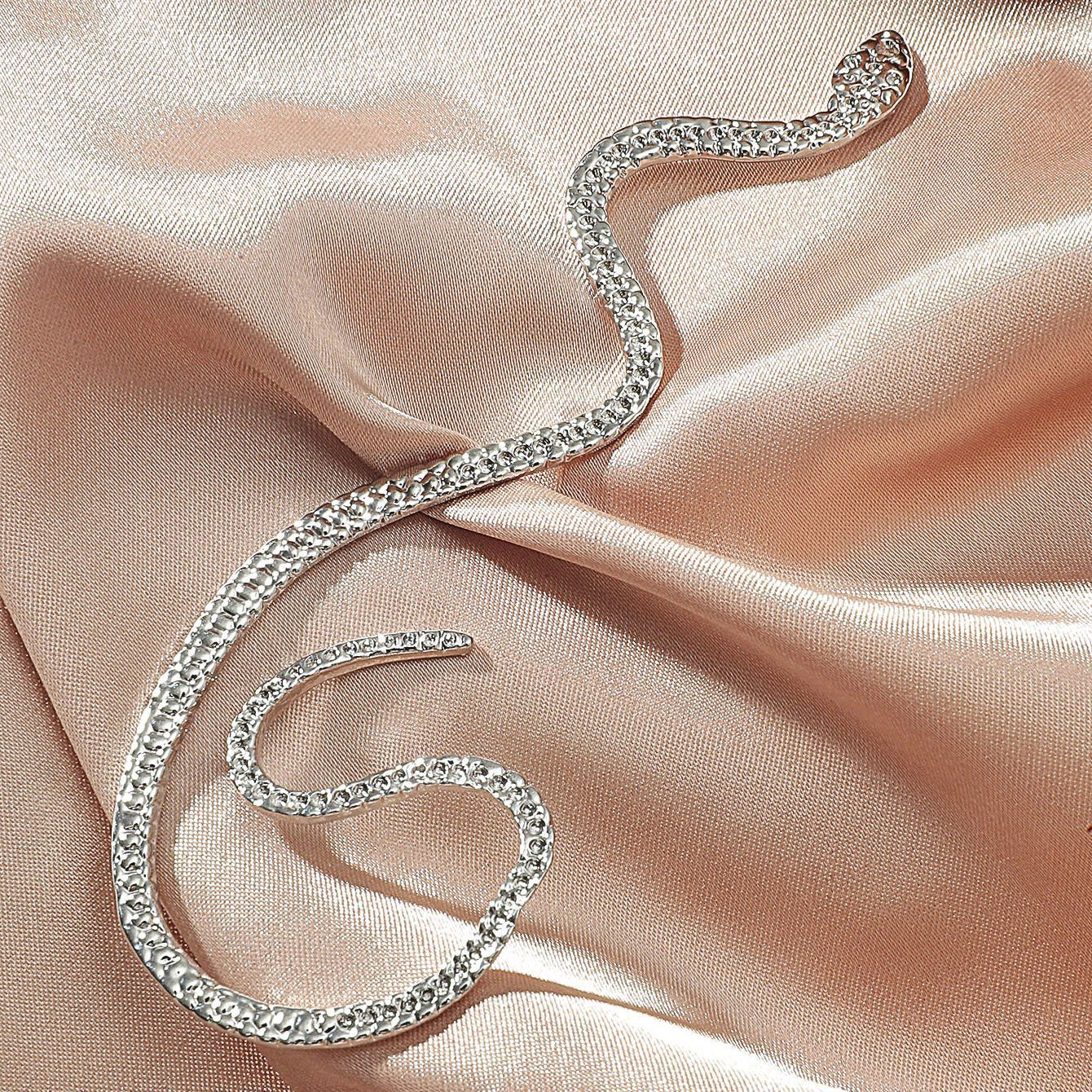 Non-hole Ear Clip Vintage Zircon Snake-shaped Earrings For Women Exaggerated Fake Cartilage Ear Cuff Fashion Jewerly Gifts - One For All