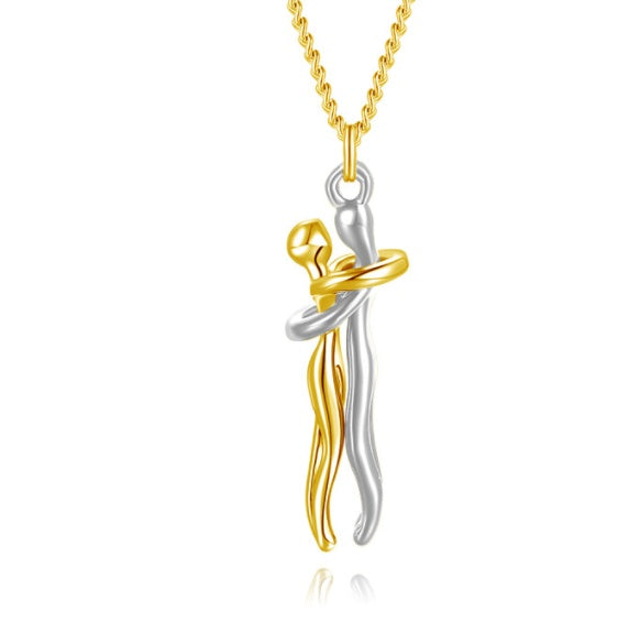 🤍 EmbraceYou™ Love Hug Necklace – Unisex Clavicle Chain | Couple Jewelry | Valentine’s Gift 💑 - One For All