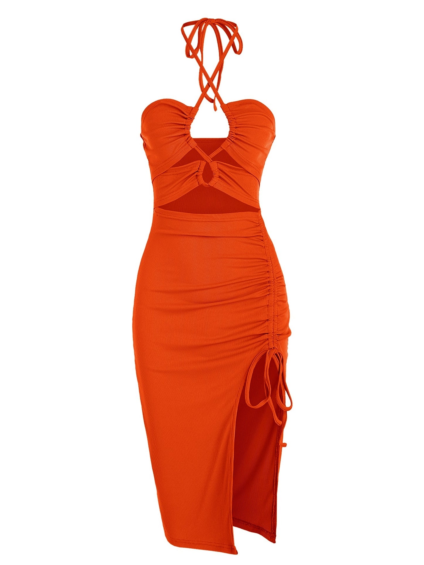 Chic Halter Neck Midi Dress - One For All