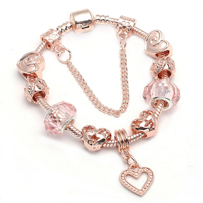 💖 GeoLuxe Rose Gold Love Bracelet – Elegant Geometric Design for Women - One For All