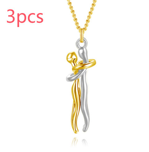 🤍 EmbraceYou™ Love Hug Necklace – Unisex Clavicle Chain | Couple Jewelry | Valentine’s Gift 💑 - One For All
