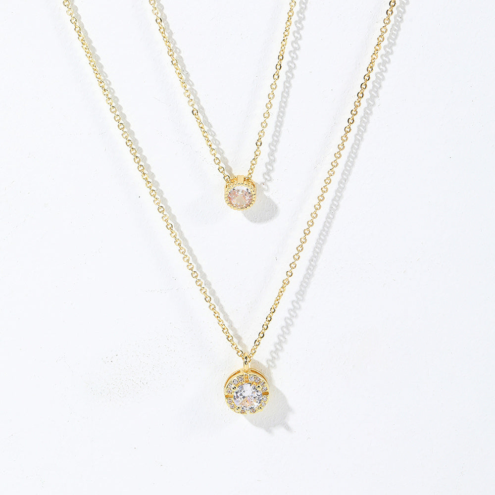 Simple Zircon Layered Necklace - One For All